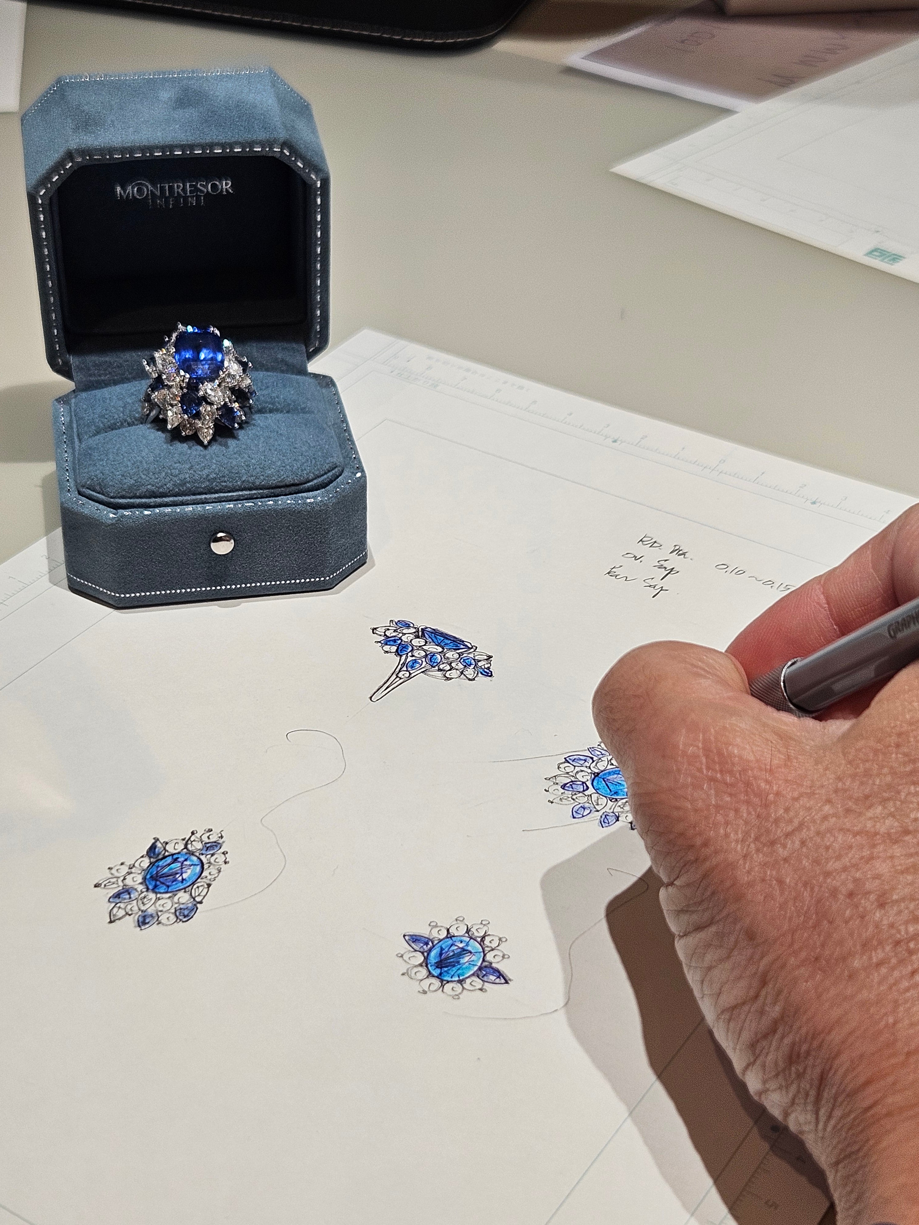 Hand_sketch_custom_ring_montresor _infini_gem_stones