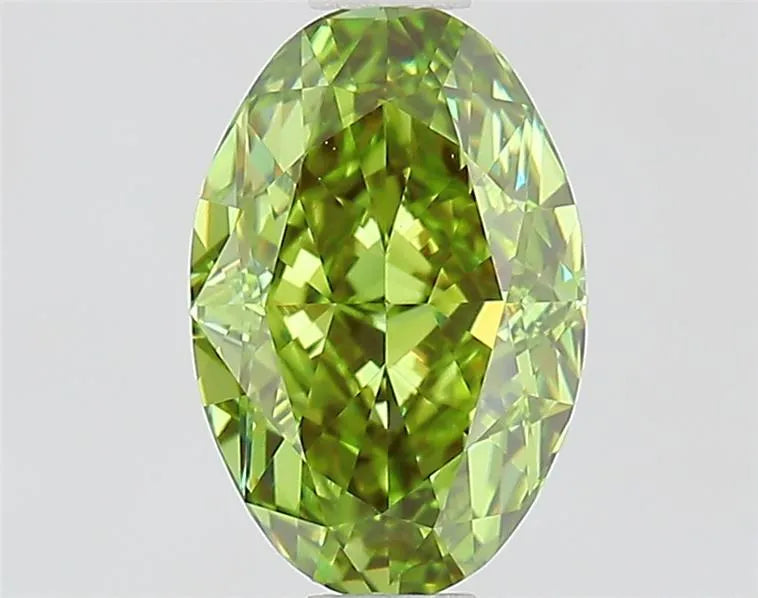 1.10ct Oval Lab Grown Diamond (Colour Fancy Vivid Green, Clarity VVS2, IGI Certified)