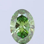 1.37ct Oval Lab Grown Diamond (Colour Fancy Vivid Green, Clarity VS1, IGI Certified)