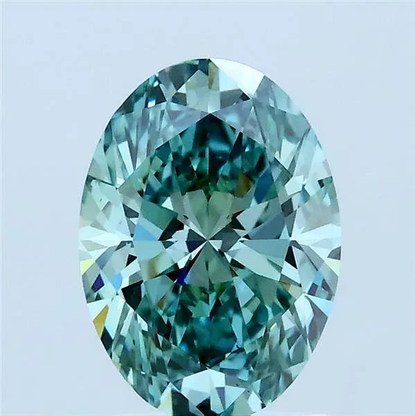 1.50ct Oval Lab Grown Diamond (Colour Fancy Vivid Green, Clarity VS1, IGI Certified)