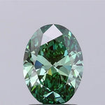1.50ct Oval Lab Grown Diamond (Colour Fancy Vivid Green, Clarity VVS2, IGI Certified)