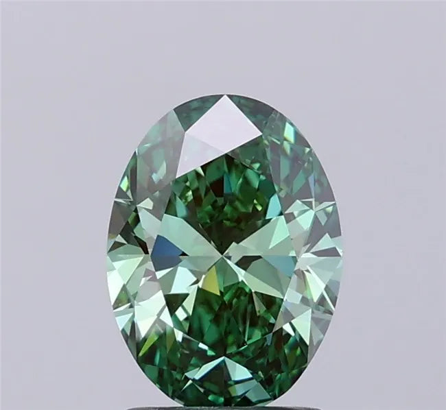 1.50ct Oval Lab Grown Diamond (Colour Fancy Vivid Green, Clarity VVS2, IGI Certified)