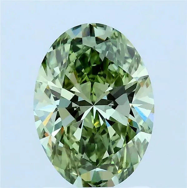 1.58ct Oval Lab Grown Diamond (Colour Fancy Vivid Green, Clarity VVS2, IGI Certified)