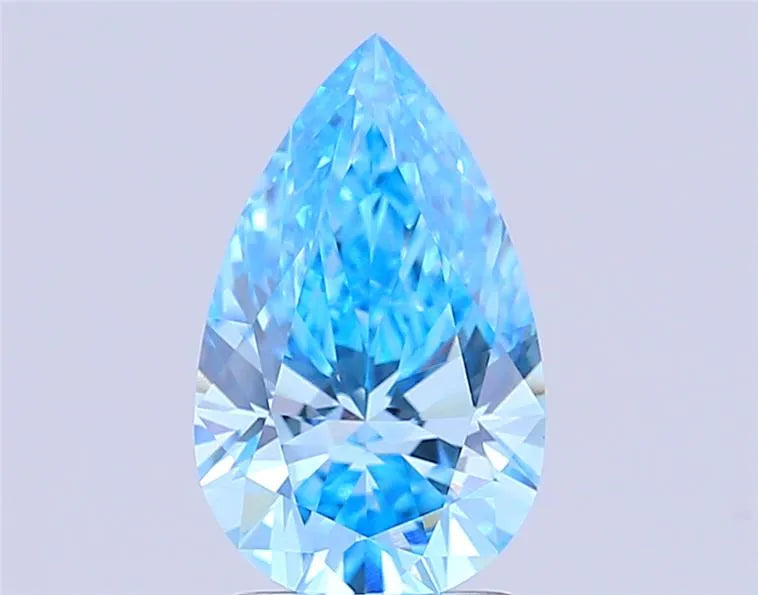 3.00ct Pear Lab Grown Diamond (Colour Fancy Vivid Blue, Clarity VS1, IGI Certified)