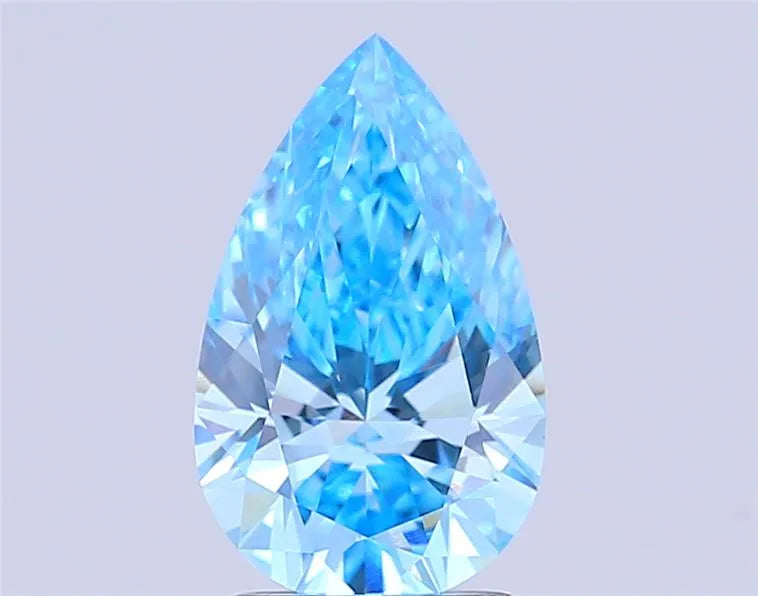3.00ct Pear Lab Grown Diamond (Colour Fancy Vivid Blue, Clarity VS1, IGI Certified)